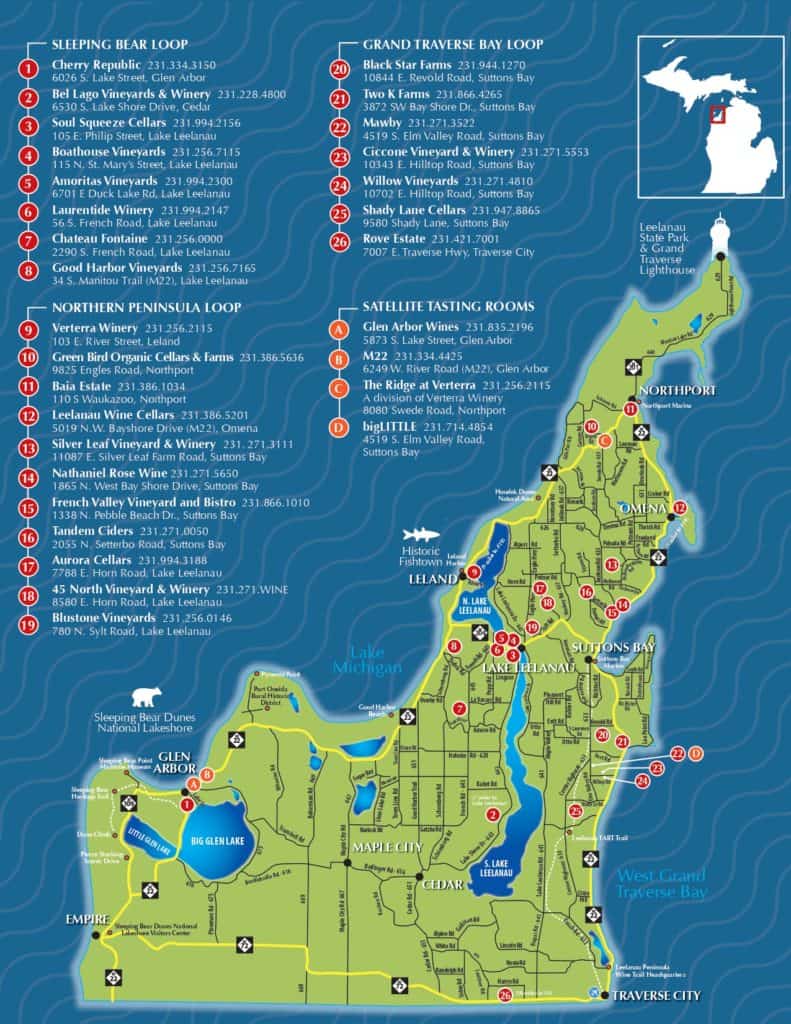 Leelanau Peninsula Wine Trail Map