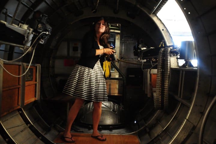 Cindy Shooting Photos in Plane at PIMA Air Museum