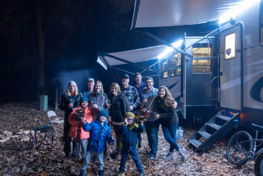 Family Potluck at RV while full-time RV living