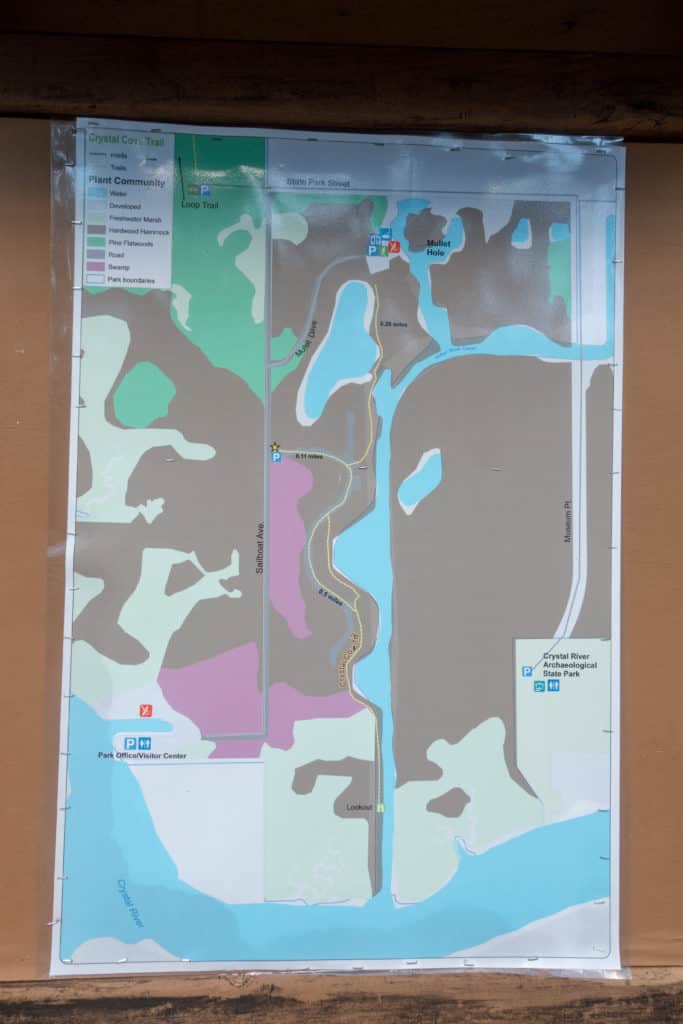 Map of the Crystal Cove Trail in Crystal River Florida