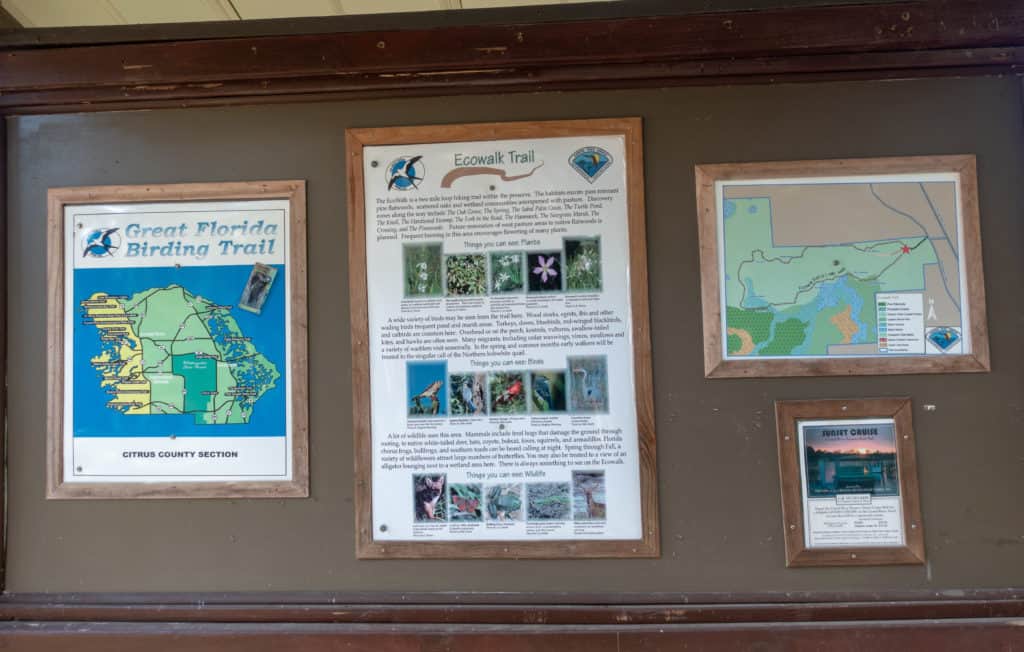 Eco-walk Loop Trail Map and Signage in Crystal River Florida