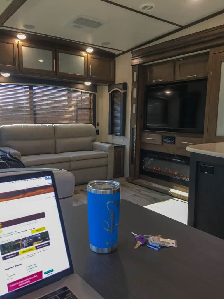 difficult part of adjusting to RV life First work day in the RV