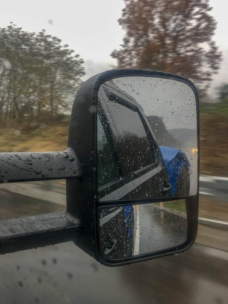 Moving in the rain while moving was a difficult part of adjusting to RV life