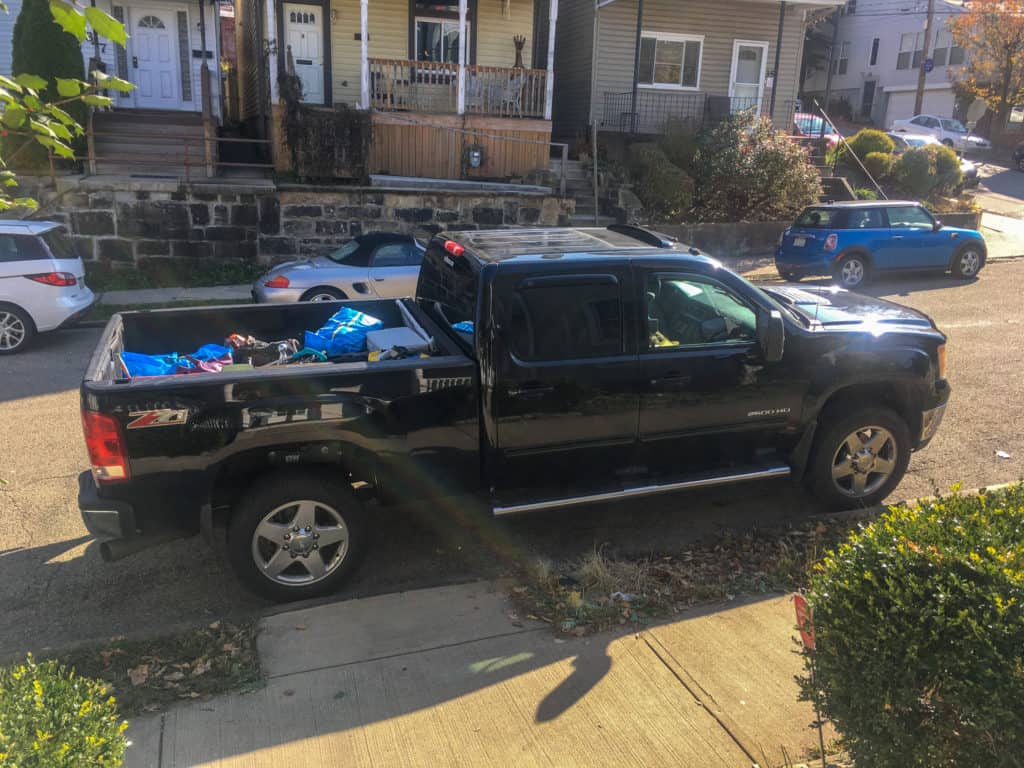 Truck loaded up at Pittsburgh house