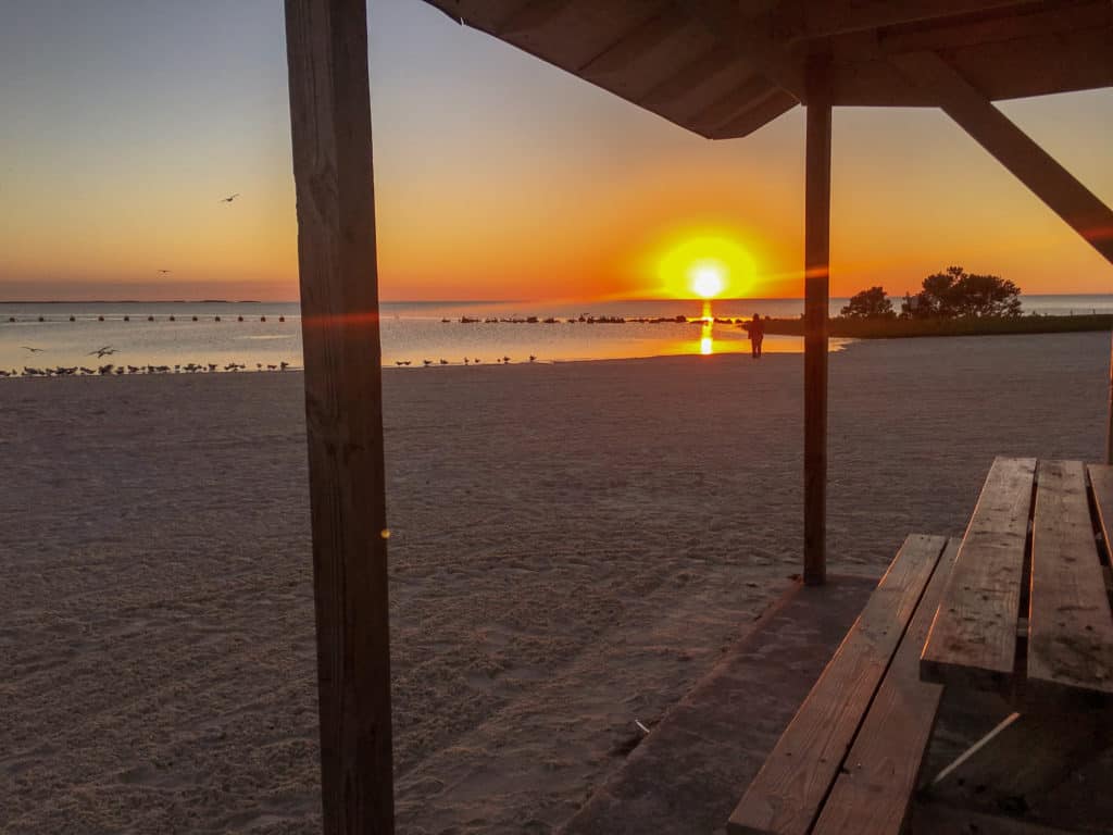 Sunset at Fort Island Gulf Beach in Crystal River FL