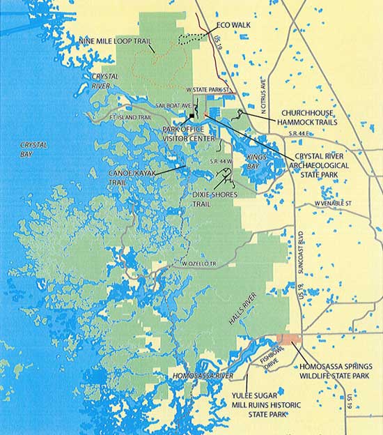 Crystal River Preserve State Park Map