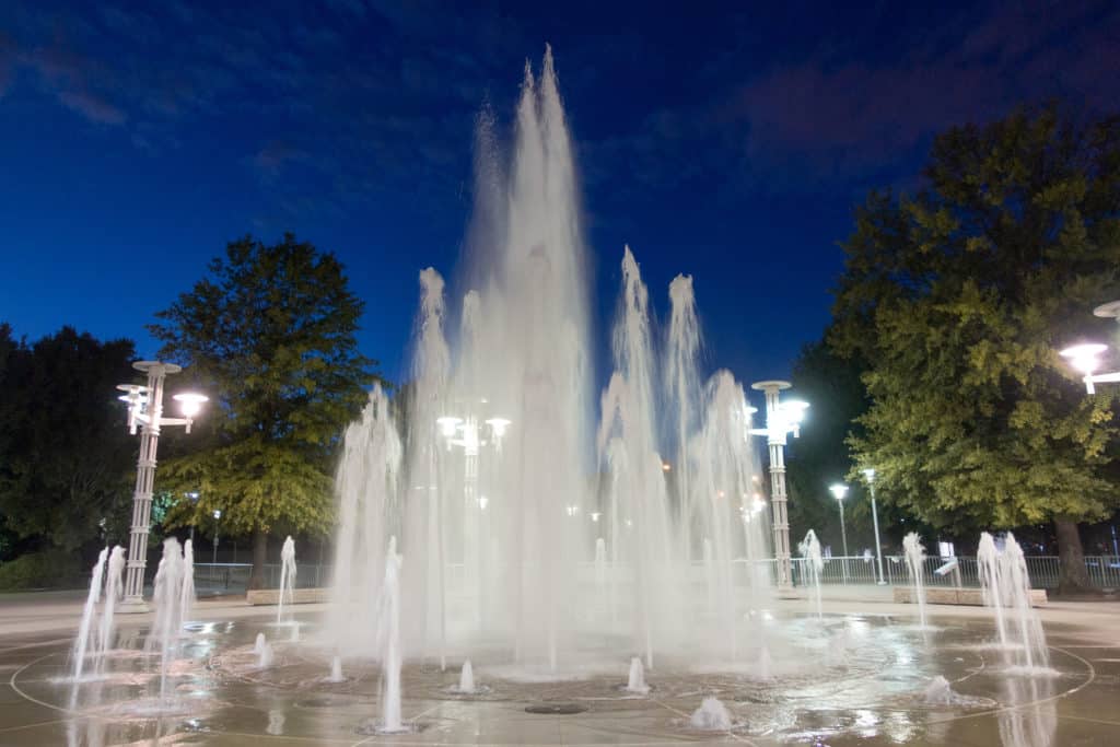 The fountain at World's Fair Park in Knoxville, Tennessee