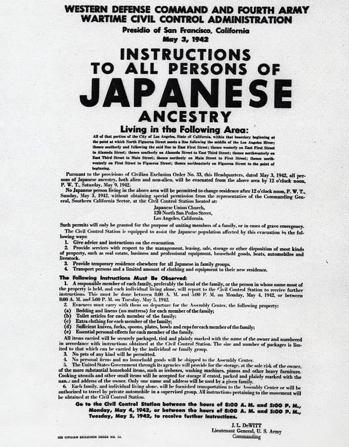 nola ww2 museum Signage about the Japanese Internment camps during WWII