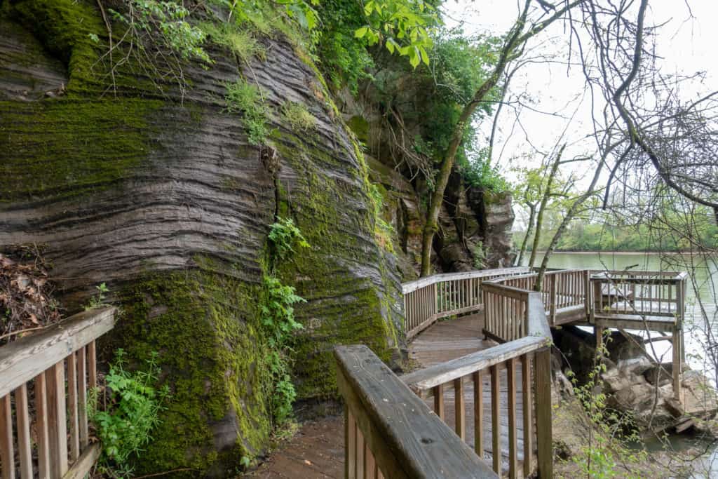 Hiking along the water at Ijams Nature Center in Knoxville, Tennessee