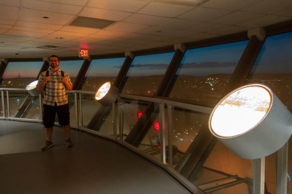 best-things-to-do-in-knoxville Barrett Inside the Sunsphere at night in Knoxville, Tennessee