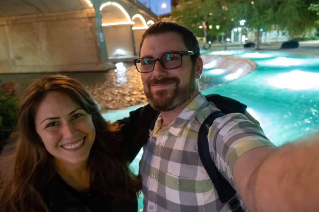 Cindy and Barrett at World's Fair Park in Knoxville, Tennessee