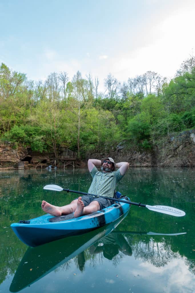 Barrett Kayaking in Mead's Quarry Lake in Knoxville, Tennessee