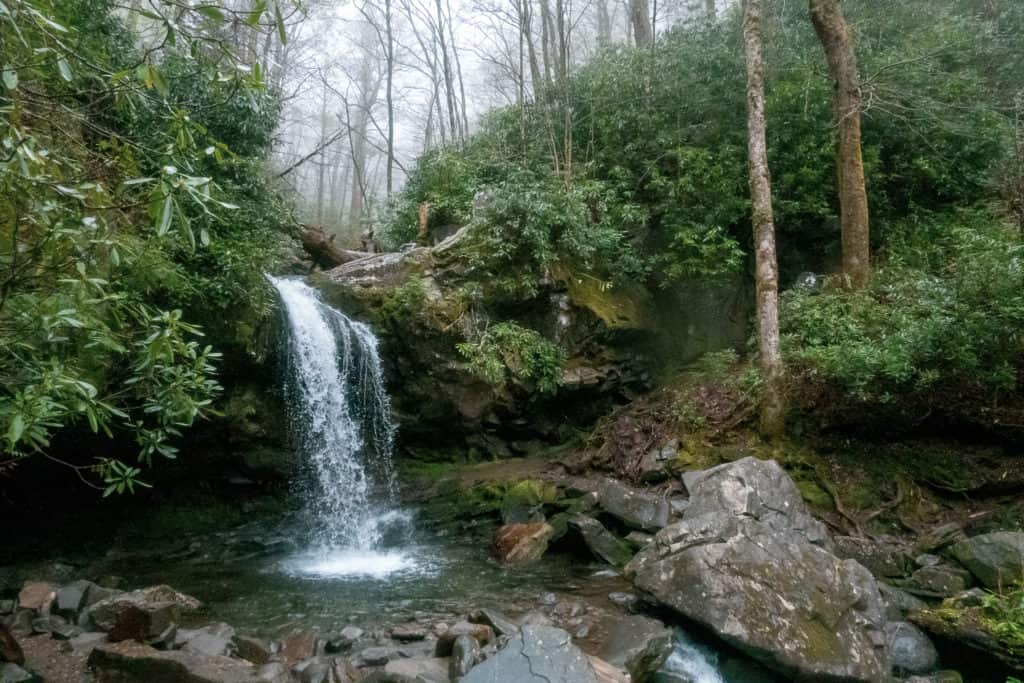 Smoky-Mountains-Itinerary Grotto Falls, part of the Great Smoky Mountains Itinerary