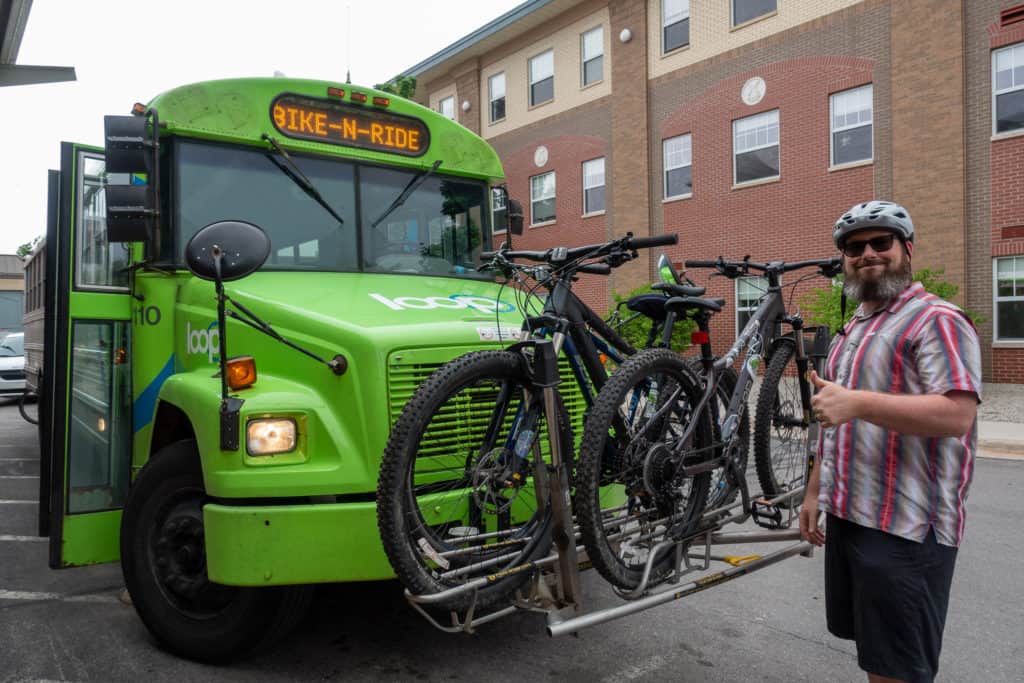 Barrett adding bike on Traverse City bike-n-ride bus