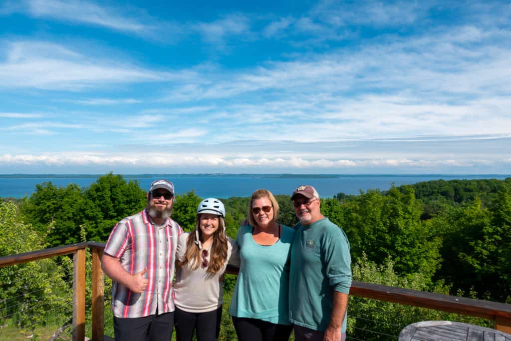 Suttons Bay Ciders Patio View with friends while full-time RV living