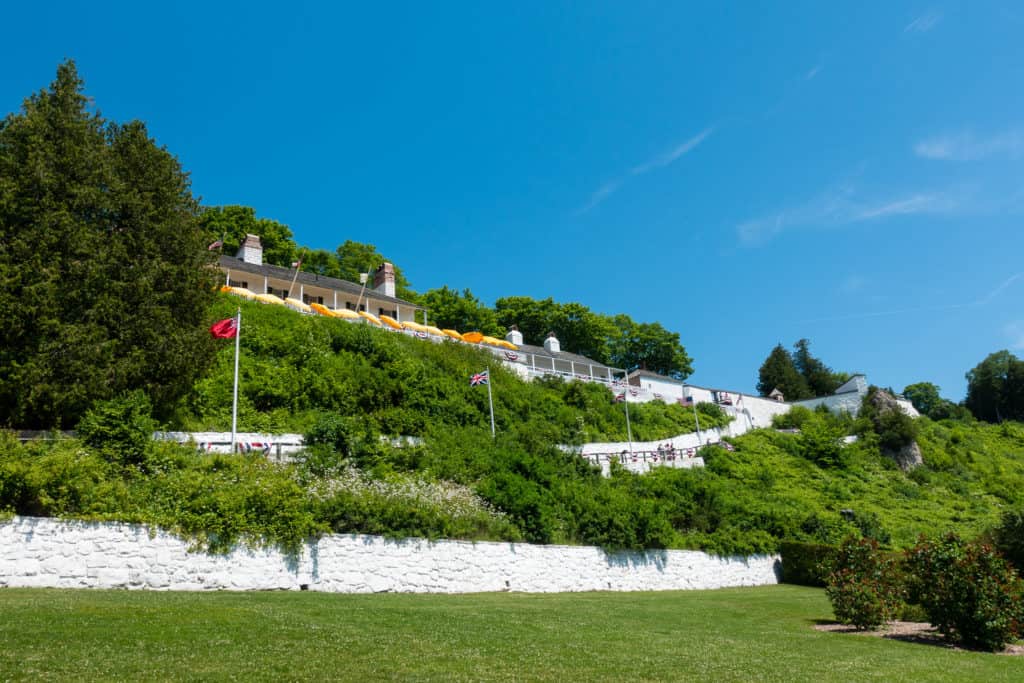 Best-Things-to-do-in-Michigan-in-Summer Fort Mackinac on Mackinac Island is one of the best places to visit in Michigan in the summer