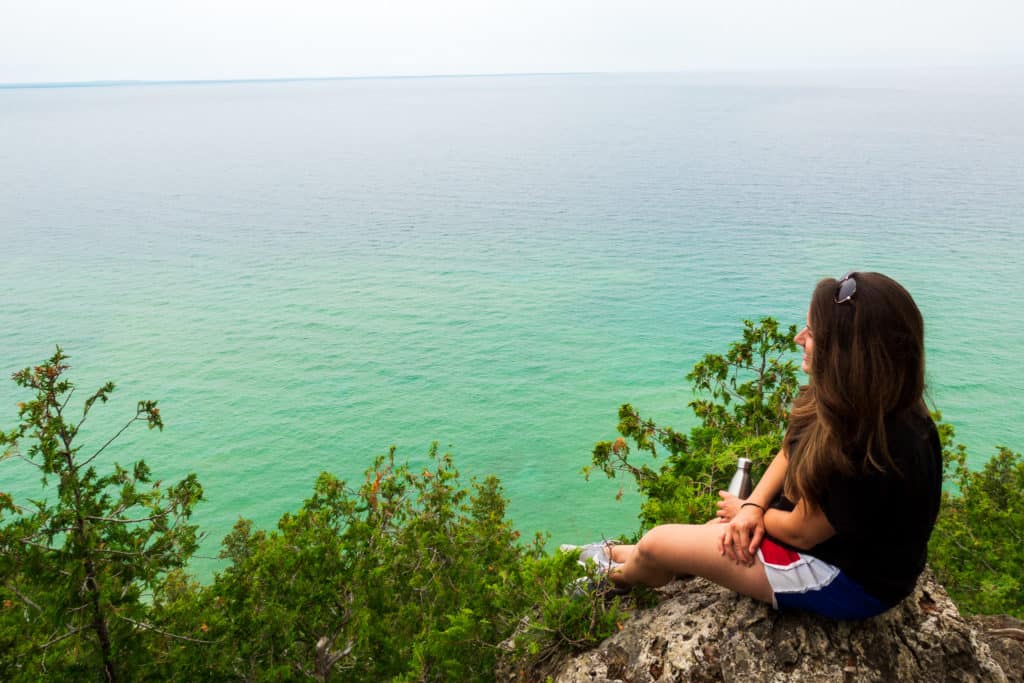 Mackinac Island Bike Ride Pull Off Lookout