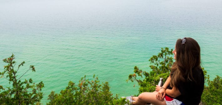 Mackinac Island Bike Ride Pull Off Lookout