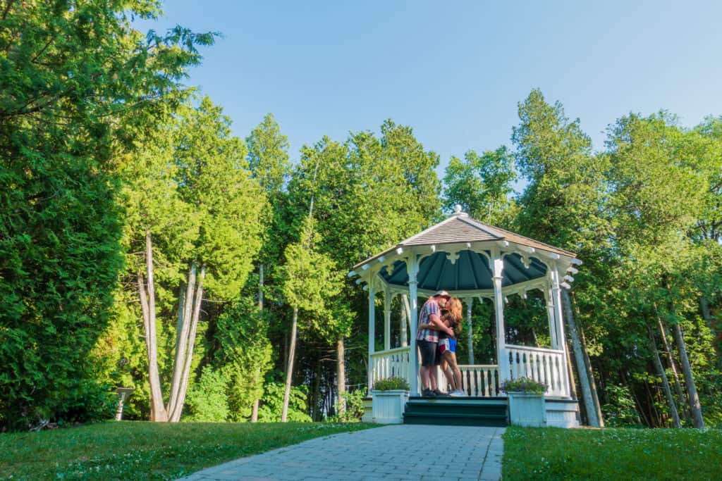 how-to-get-to-mackinac-island The gazebo from the movie Somewhere in Time, located on Mackinac Island