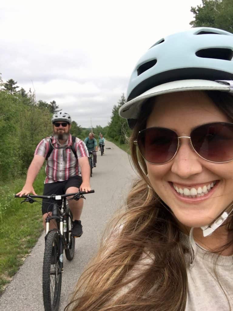 Biking on the Traverse City MI TART trail