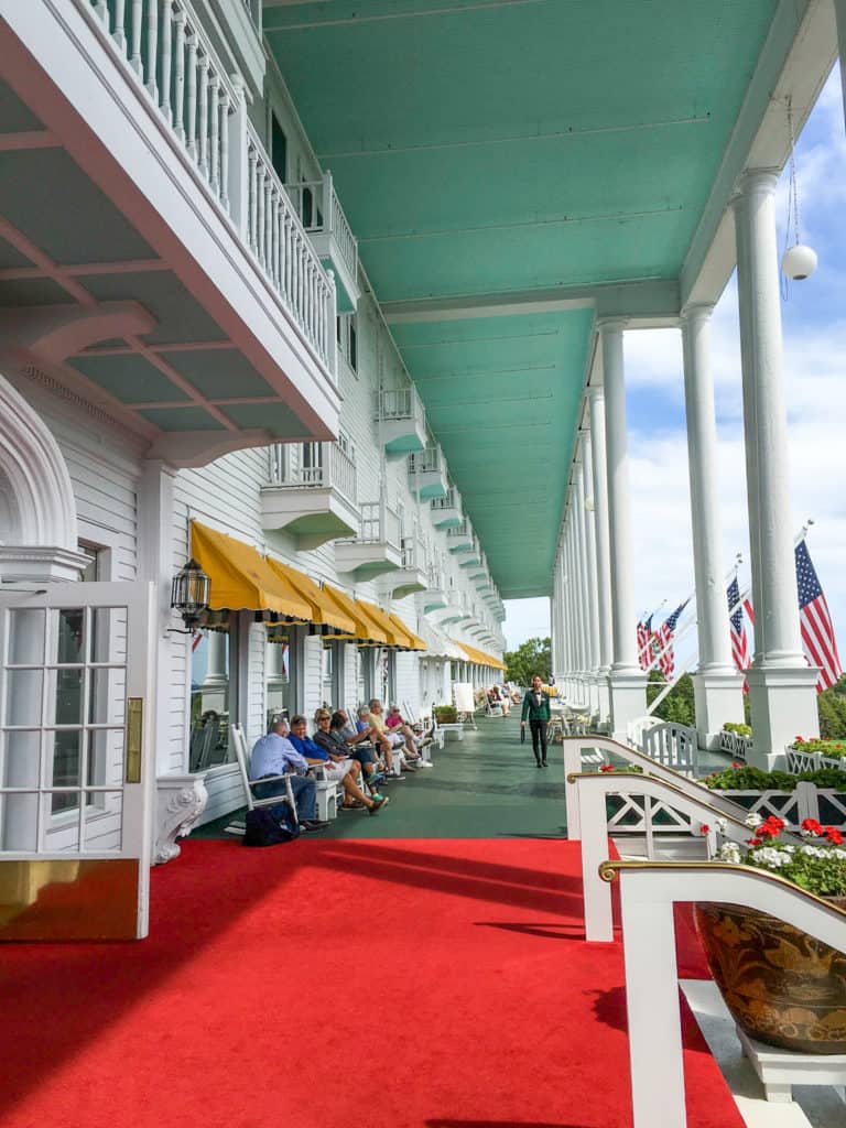 Visiting the Grand Hotel Porch is one of the best things to do in Michigan in summer