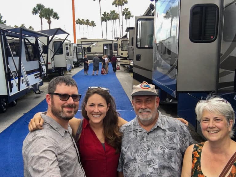 Barrett and Cindy at an RV show in Tampa with family