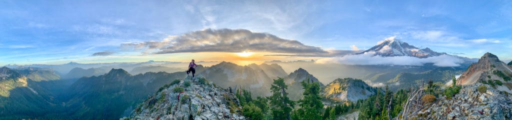 Cindy at Rainier National Park Pano