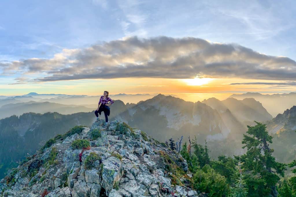 Cindy Hiking in Rainier Crop