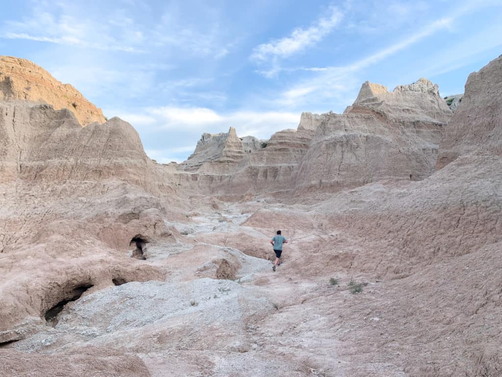 Barrett Running through Badlands National Park