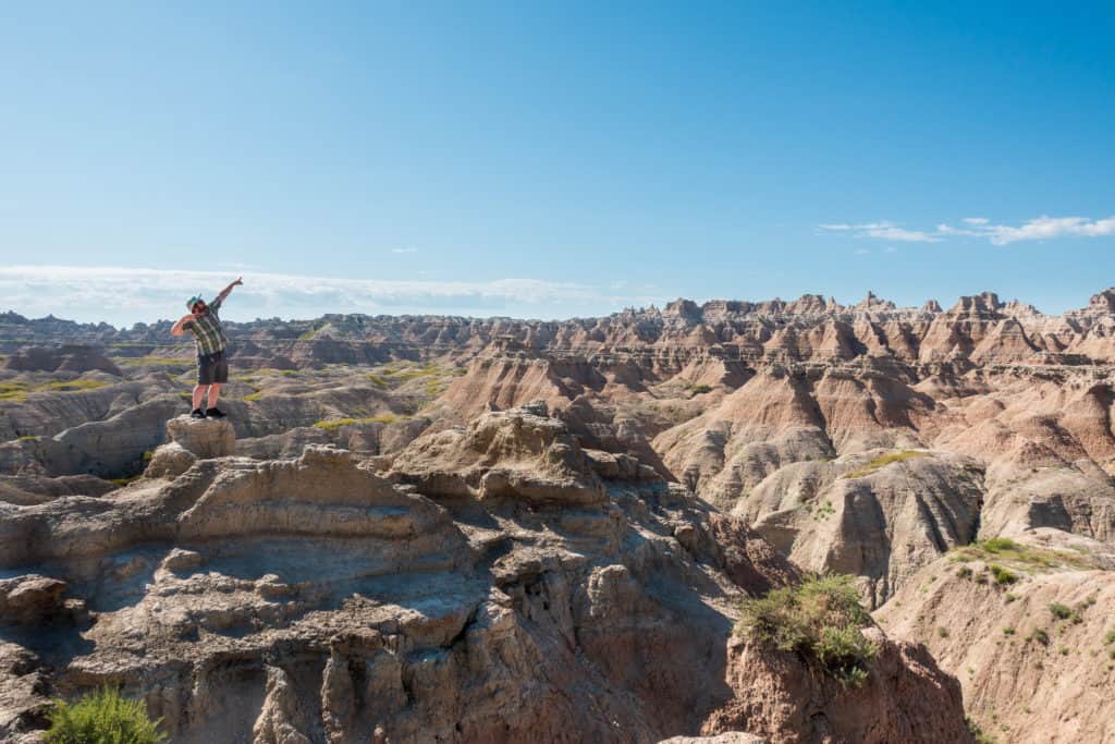 Badlands-National-Park Barrett at end of the Door Trail in Badlands