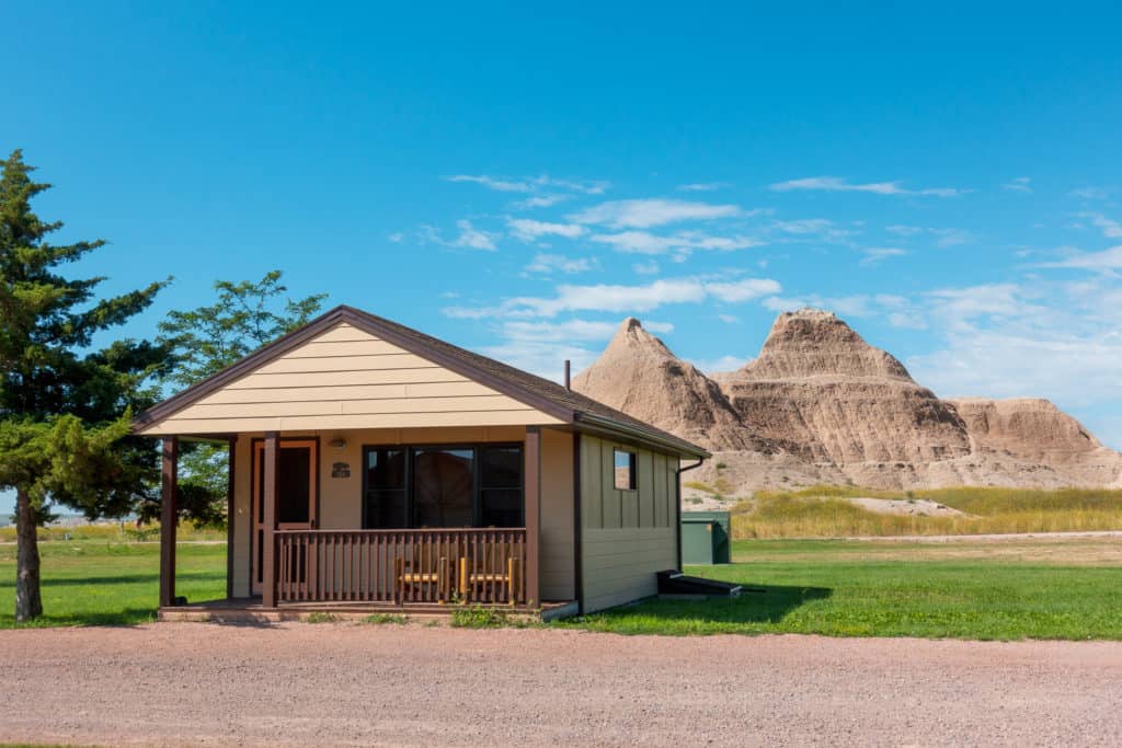 Badlands-National-Park Cedar Pass Lodge Cabin in the Badlands National Park
