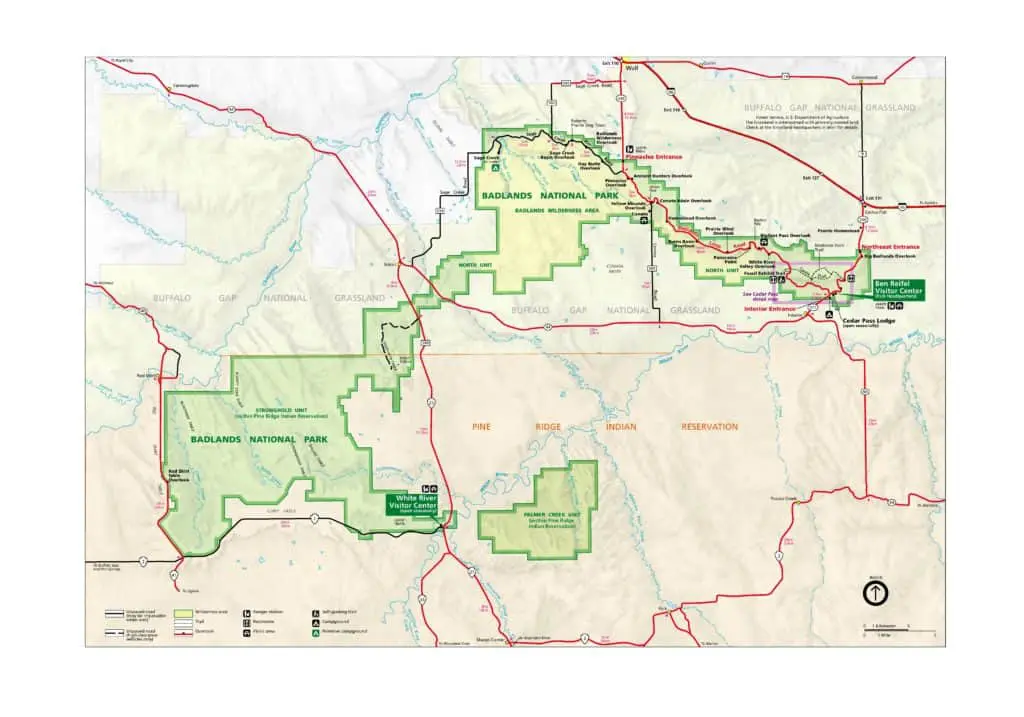 Badlands-National-Park Badlands National Park Map