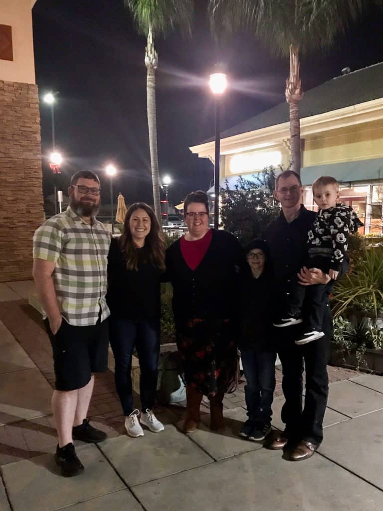 Cindy and Barrett with the Wyatts in California while full-time RV living