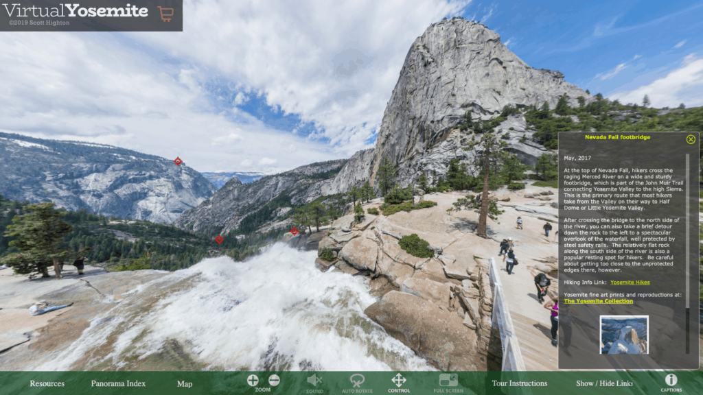 Virtually Travel Yosemite National Park Nevada Falls