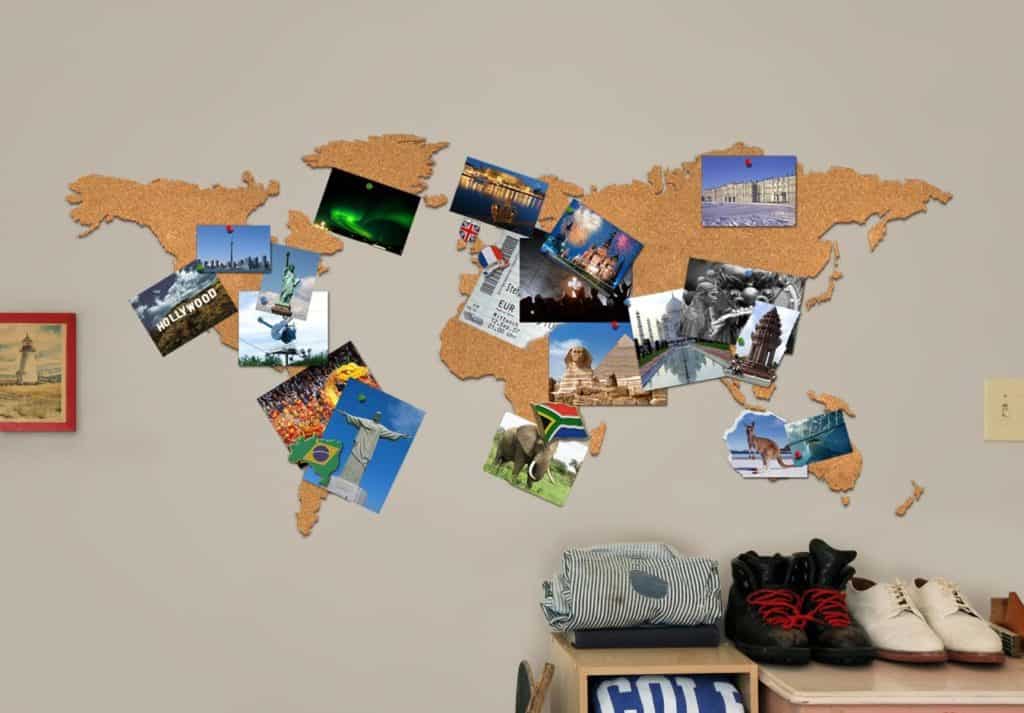 virtual-travel World Cork Board Map