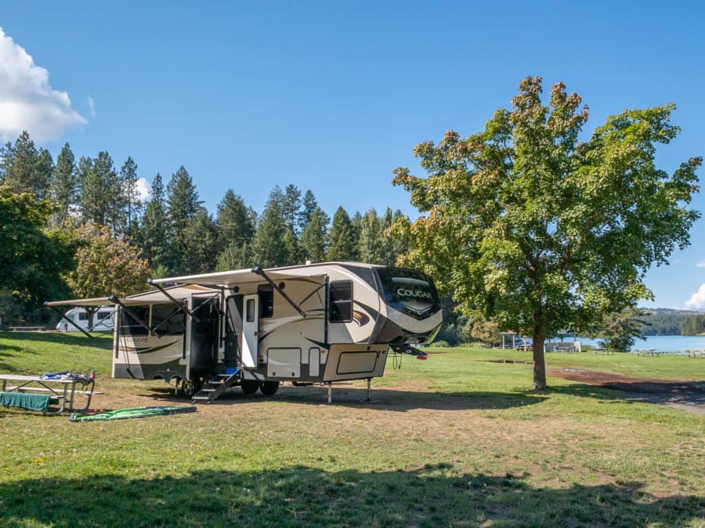 RV road trip camping spot