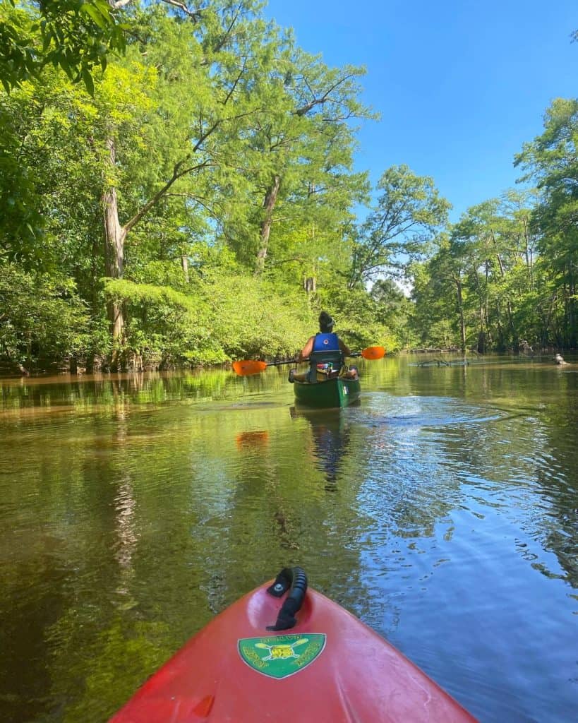 Sara kayaking Bayou Dorcheat