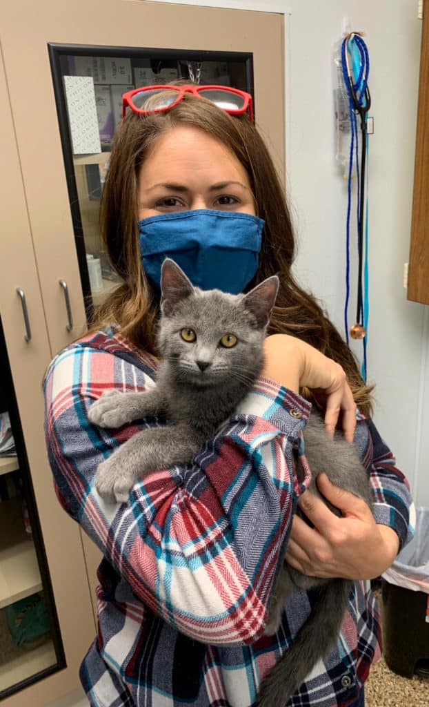 Cindy holding Dakota the cat