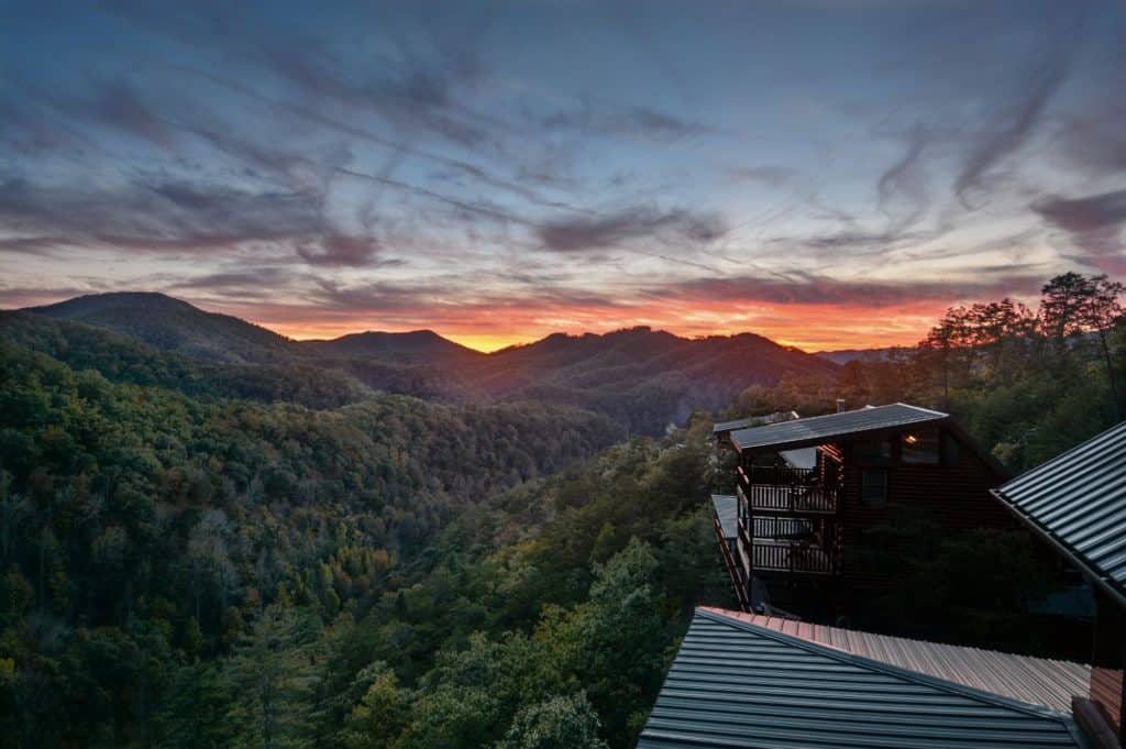 Cabin views outside of Great Smoky Mountains National Park