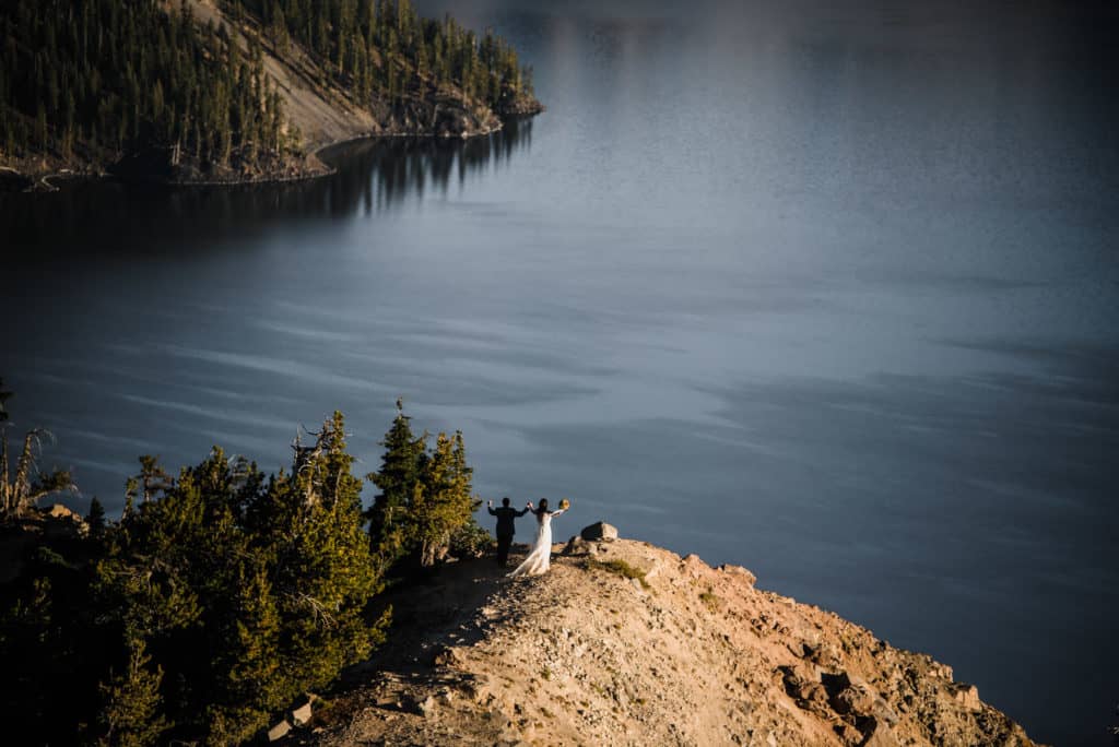 Crater Lake National Park wedding shot