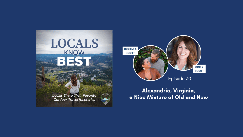 Locals Know Best Podcast Episode 30 Banner, Cecilia and Scott talking about Alexandria, Virginia