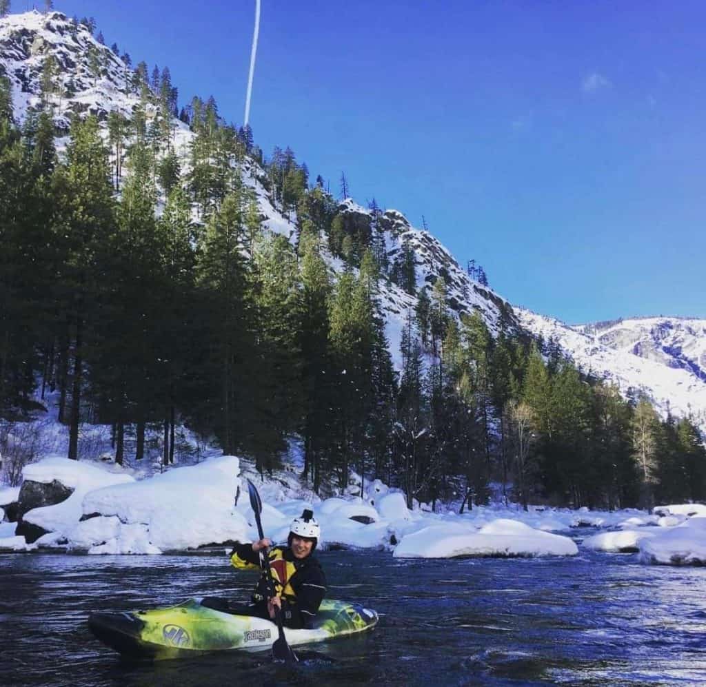 Tom Potter, kayaking in Leavenworth, Washington.