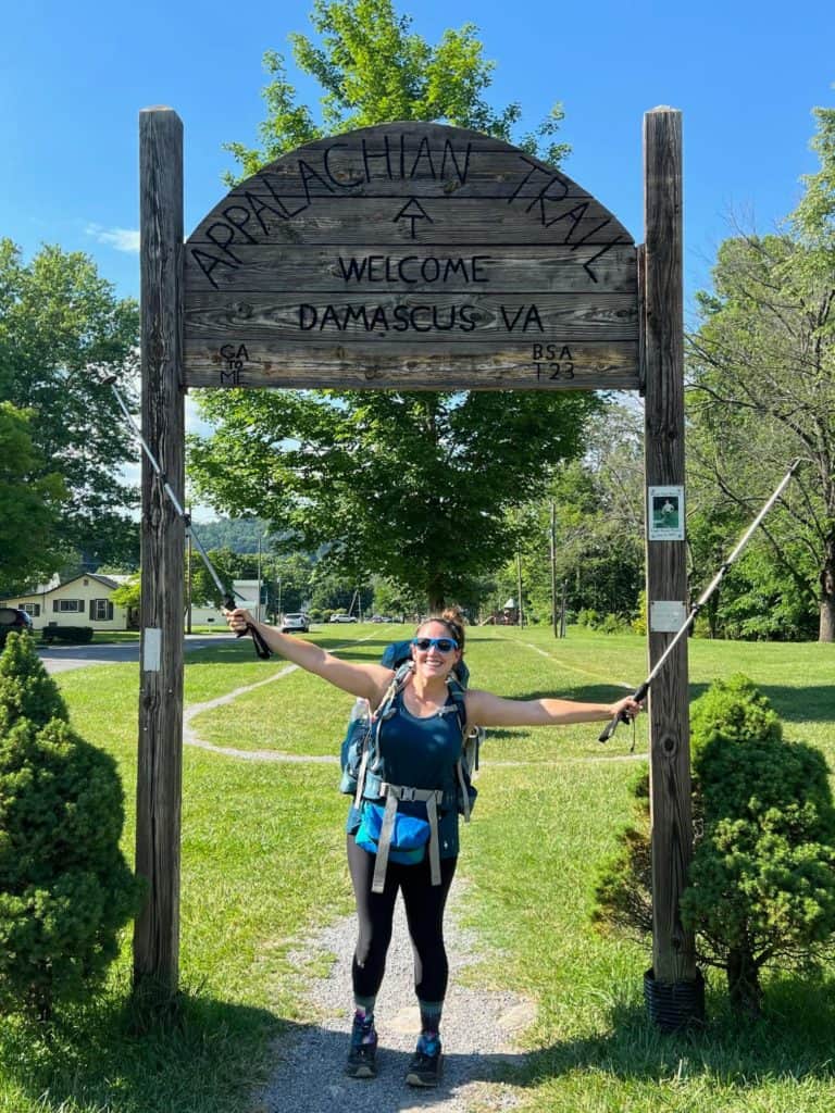 Cindy is wearing the Smartwool Tank Top from the Appalachian Trail gear list.