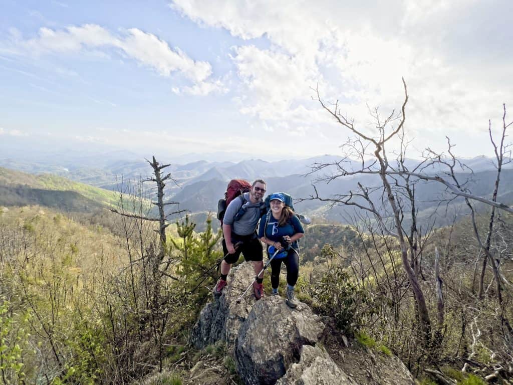 Cindy and Barrett are wearing their packs from the Appalachian Trail gear list.