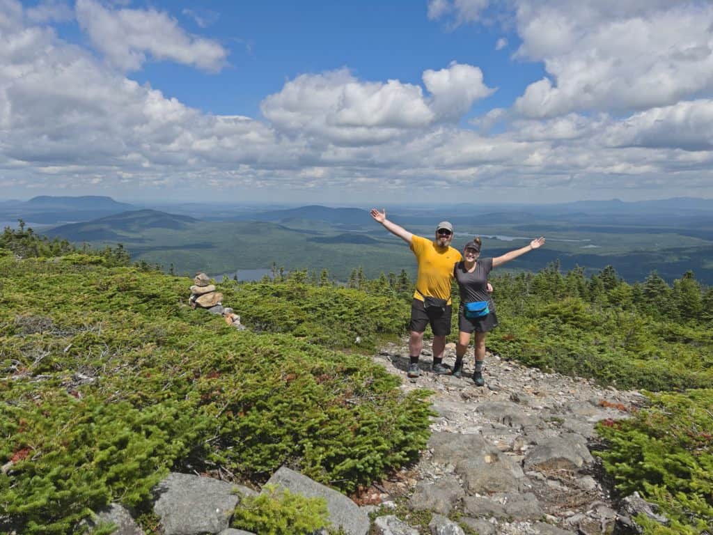 Cindy and Barrett are wearing OR Echo Hiker Shirts from the Appalachian Trail gear list