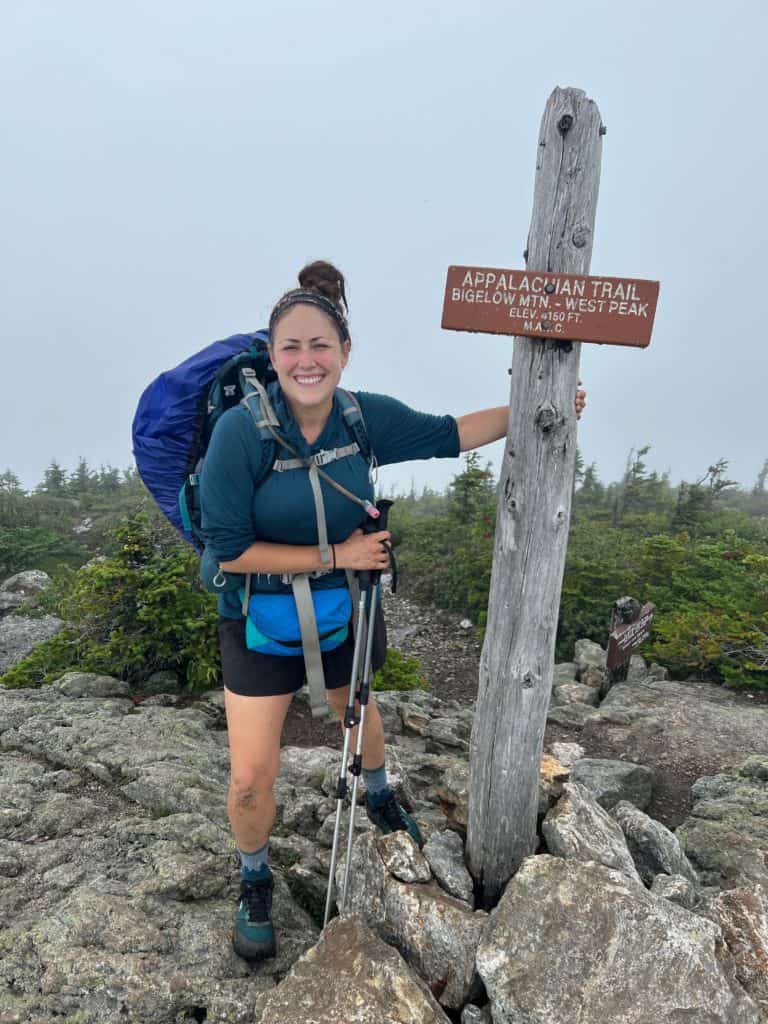 Cindy on the Appalachian Trail.