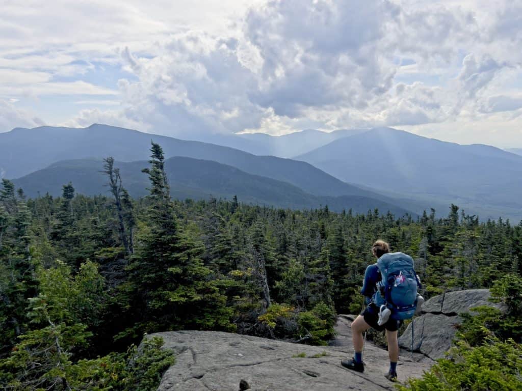 Cindy is wearing her Osprey pack from the Appalachian Trail gear list.