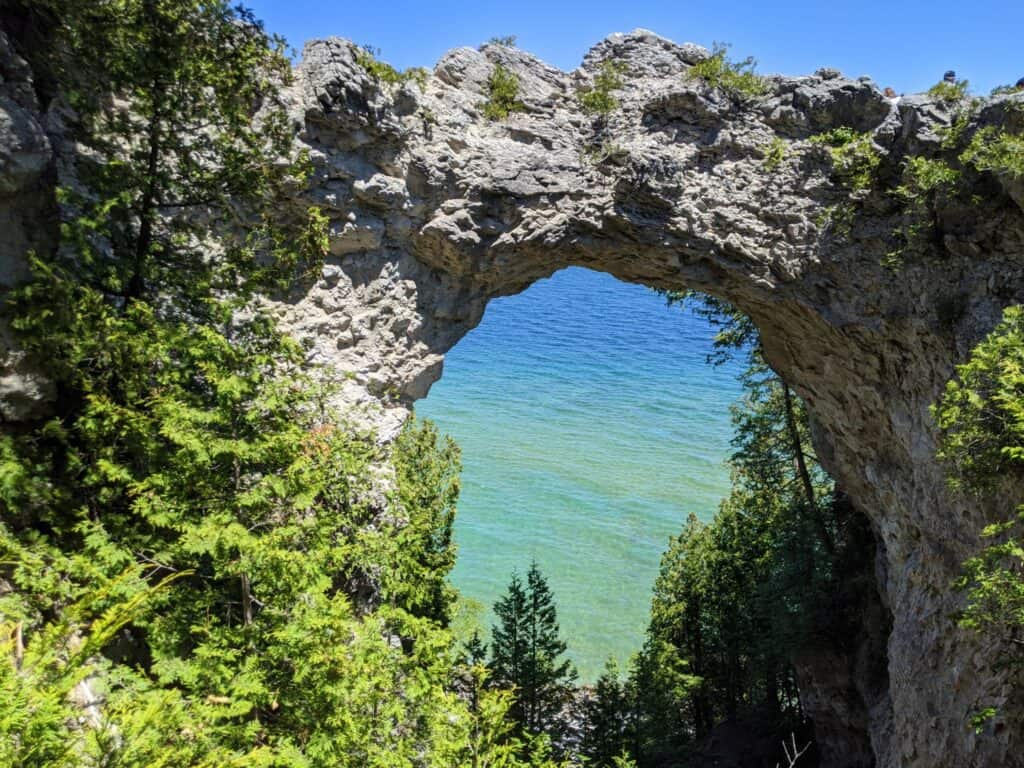 Arch Rock is one of the most popular stops while visiting Mackinac Island