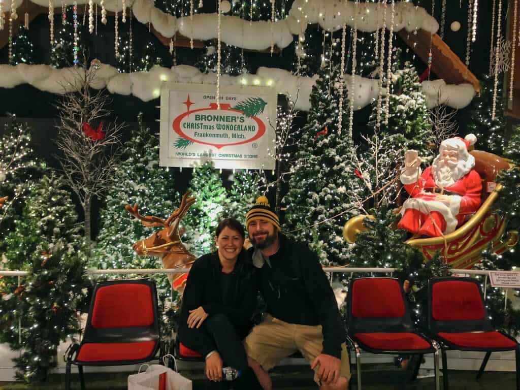 Cindy and Barrett at Bronner's in Frankenmuth