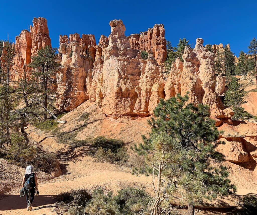 Cindy's mom hiking in Bryce Canyon National Park